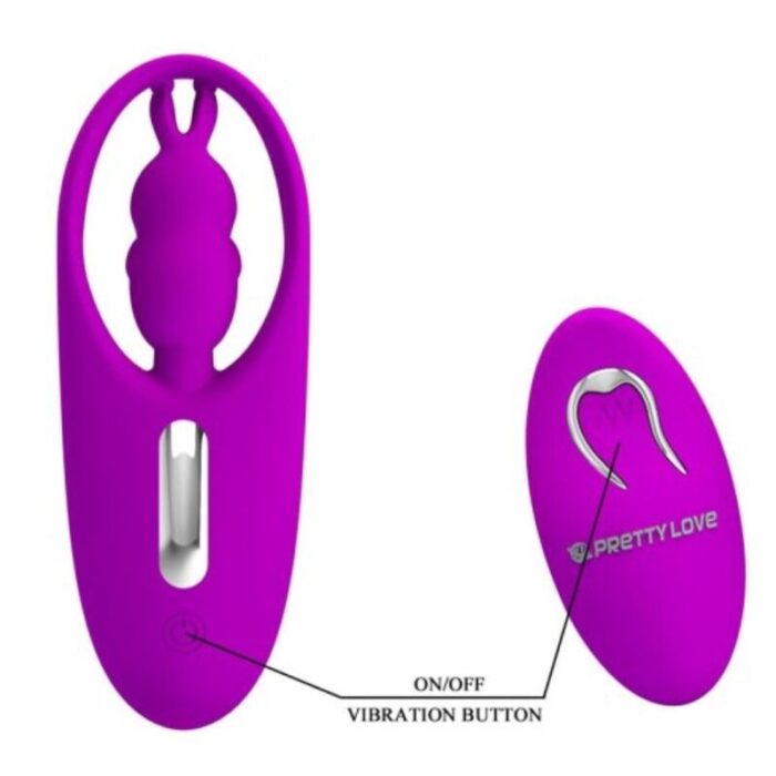 PRETTY LOVE - WILD RABBIT ESTIMULADOR PARA BRAGUITA CON CONTROL REMOTO LILA - CandyHot - Foto 3