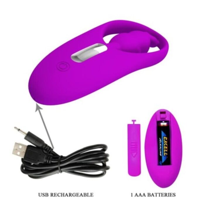 PRETTY LOVE - WILD RABBIT ESTIMULADOR PARA BRAGUITA CON CONTROL REMOTO LILA - CandyHot - Foto 4