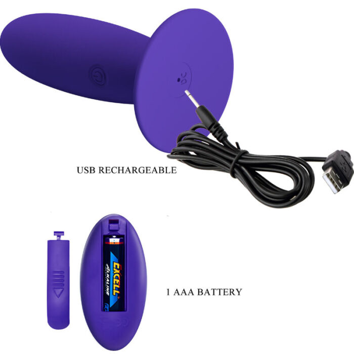 PRETTY LOVE - YOUTH PLUG ANAL VIBRADOR CONTROL REMOTO VIOLETA - CandyHot - Foto 5