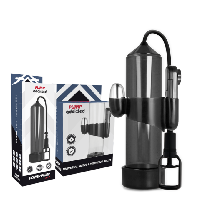 PUMP ADDICTED - BOMBA ERECCIÓN RX7 NEGRO CON VIBRADOR - CandyHot - Foto 2