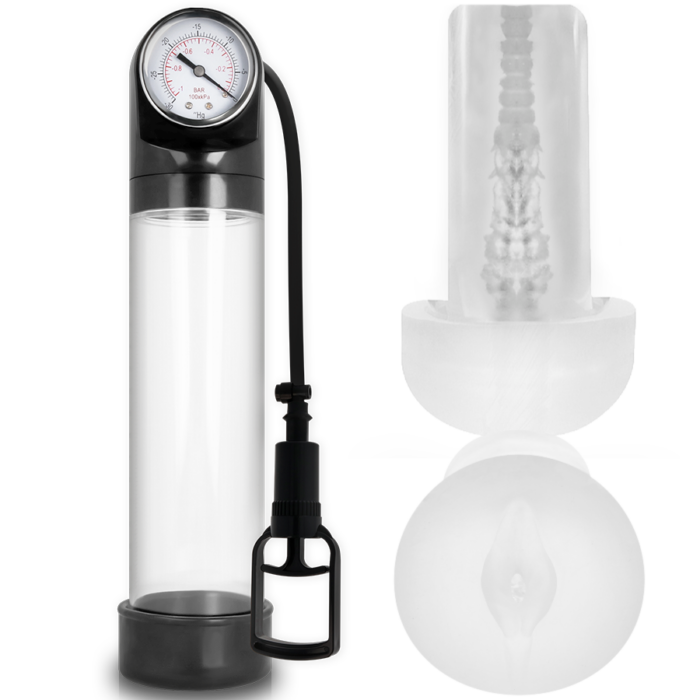 PUMP ADDICTED - BOMBA ERECCIÓN RX9 TRANSPARENTE CON MASTURBADOR - CandyHot - Foto 1