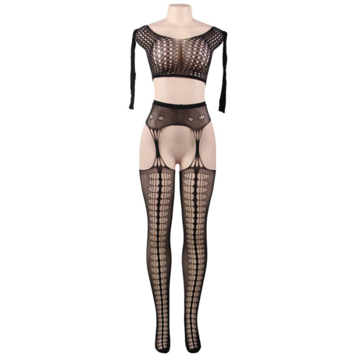 QUEEN LINGERIE - BODYSTOCKING TOP MANGA LARGA S/L - CandyHot - Foto 4