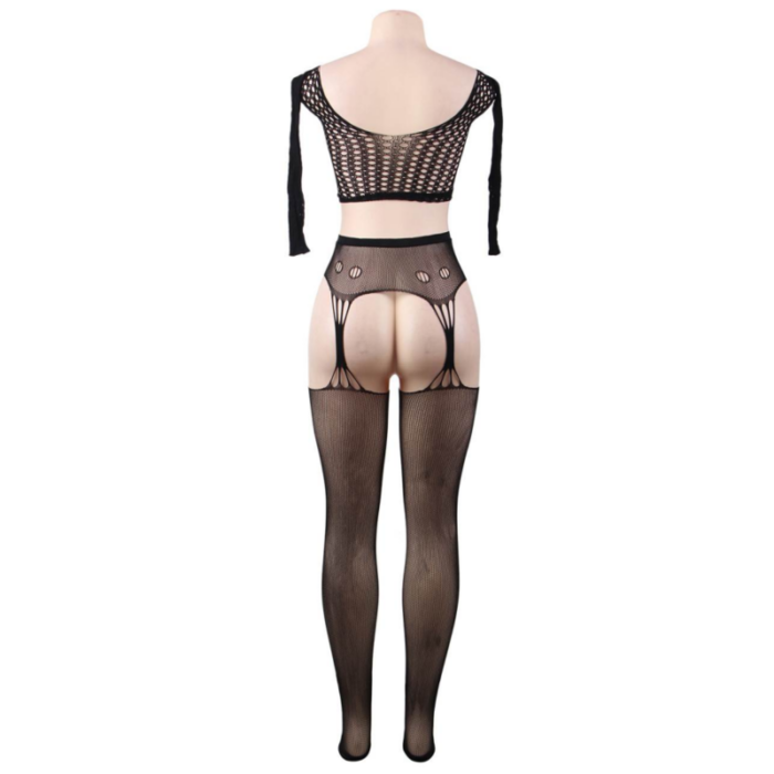 QUEEN LINGERIE - BODYSTOCKING TOP MANGA LARGA S/L - CandyHot - Foto 6