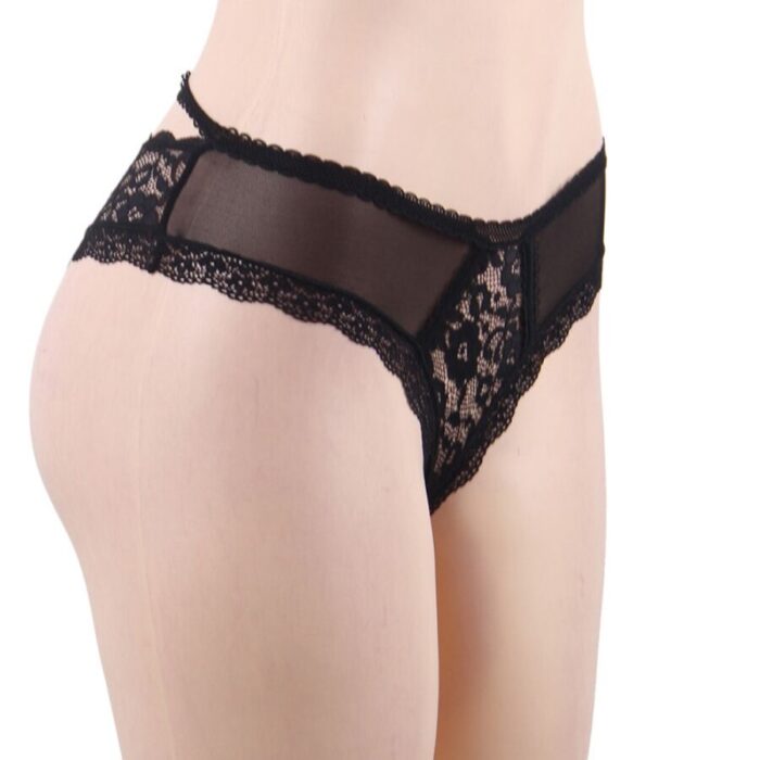 QUEEN LINGERIE - PANTIES DE ENCAJE FLORAL S/M - CandyHot - Foto 1