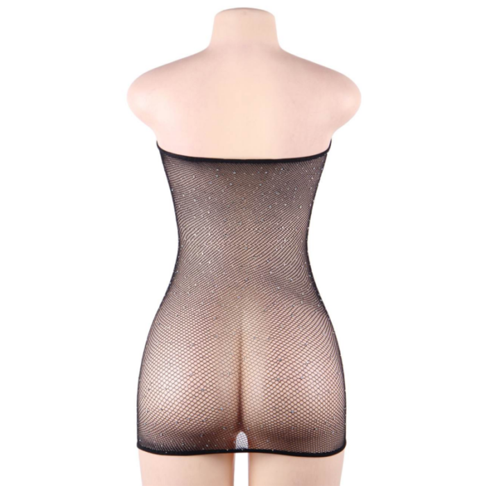 QUEEN LINGERIE - VESTIDO CUERPO DE RED CON BRILLANTES S/L - CandyHot - Foto 6