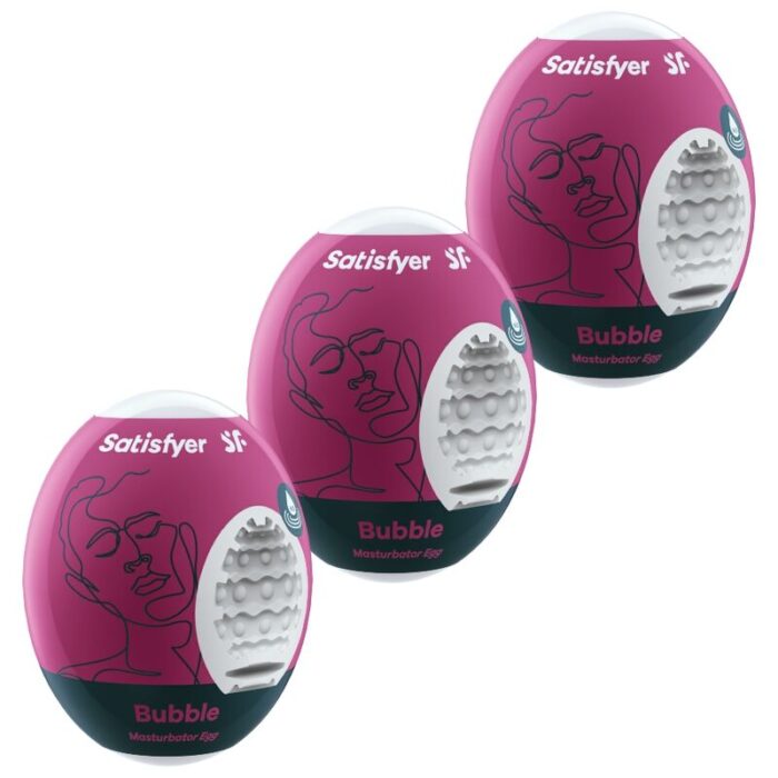 SATISFYER - 3 HUEVOS MASTURBADORES BUBBLE - CandyHot - Foto 1