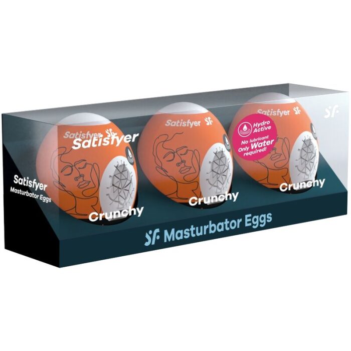SATISFYER - 3 HUEVOS MASTURBADORES CRUNCHY - CandyHot - Foto 2