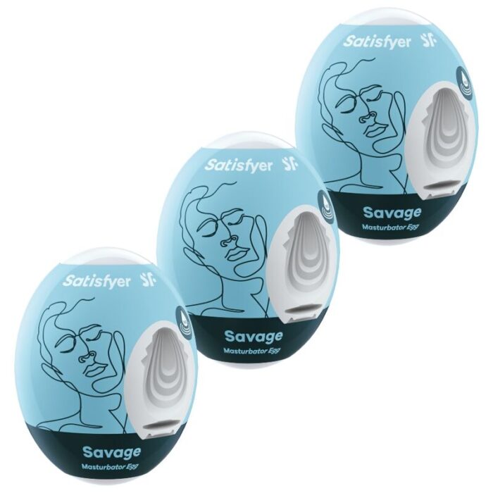 SATISFYER - 3 HUEVOS MASTURBADORES SAVAGE - CandyHot - Foto 1