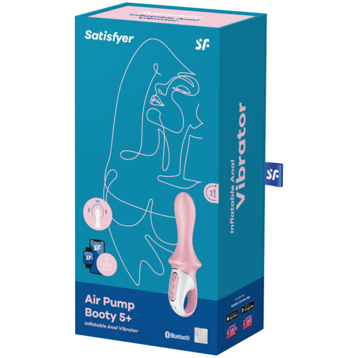 SATISFYER - AIR PUMP BOOTY 5+ VIBRADOR ANAL INFLABLE ROSA - CandyHot - Foto 4
