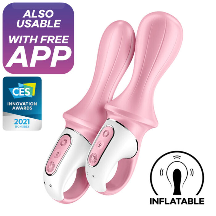 SATISFYER - AIR PUMP BOOTY 5+ VIBRADOR ANAL INFLABLE ROSA - CandyHot - Foto 1