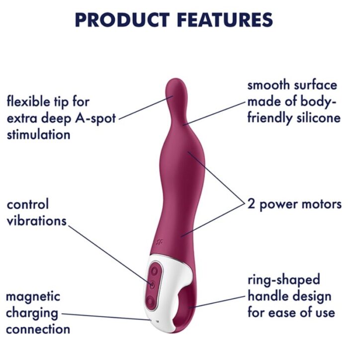 SATISFYER - AMAZING 1 VIBRADOR PUNTO A BERRY - CandyHot - Foto 4