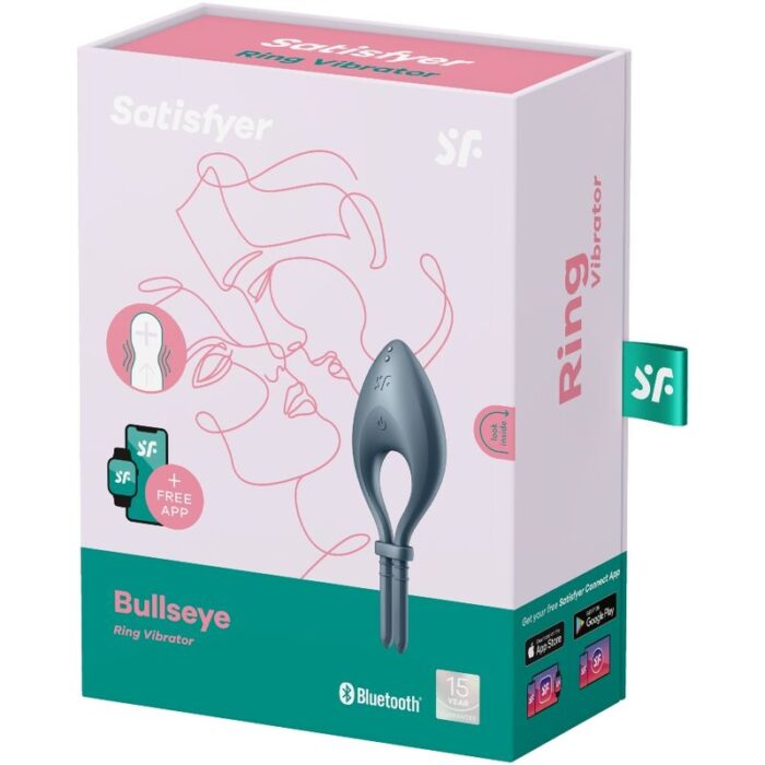 SATISFYER - BULLSEYE ANILLO VIBRADOR APP GRIS - CandyHot - Foto 3
