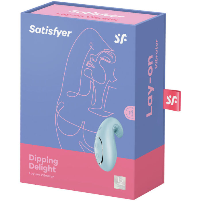 SATISFYER - DIPPING DELIGHT VIBRADOR LAY-ON AZUL - CandyHot - Foto 4