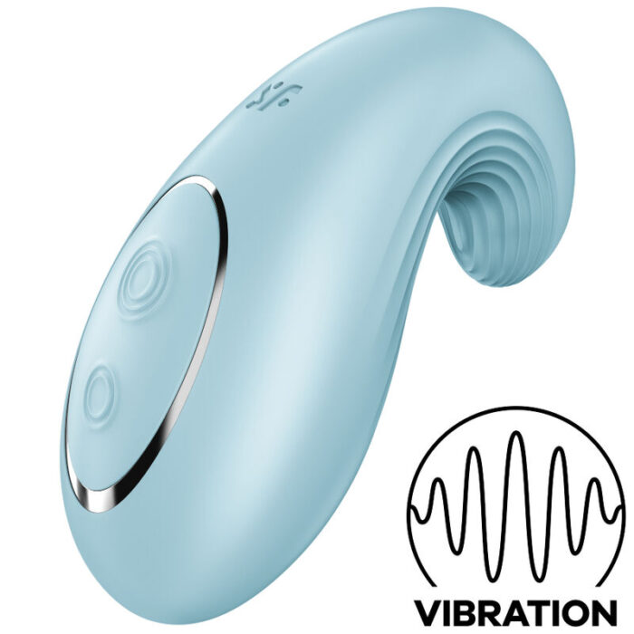 SATISFYER - DIPPING DELIGHT VIBRADOR LAY-ON AZUL - CandyHot - Foto 1