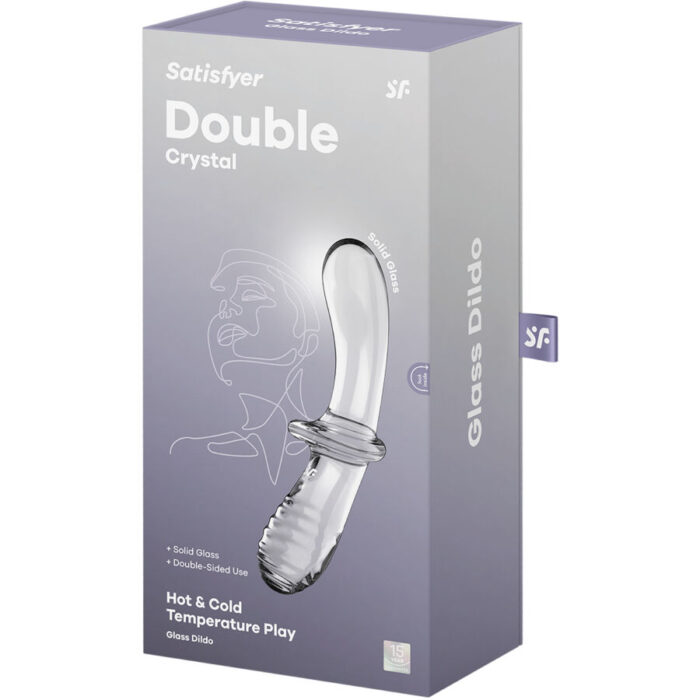 SATISFYER - DOUBLE CRYSTAL DILDO TRANSPARENTE - CandyHot - Foto 5