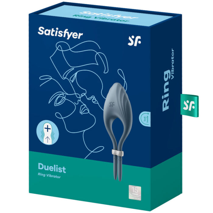 SATISFYER - DUELIST ANILLO VIBRADOR GRIS - CandyHot - Foto 4