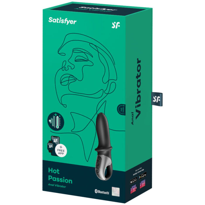 SATISFYER - HOT PASSION VIBRADOR ANAL APP NEGRO - CandyHot - Foto 4