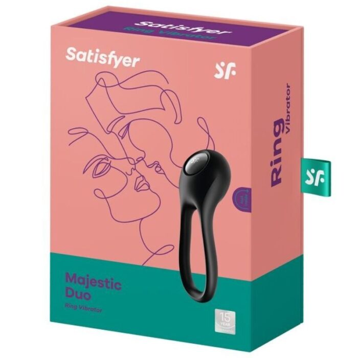 SATISFYER - MAJESTIC DUO ANILLO VIBRADOR NEGRO - CandyHot - Foto 4