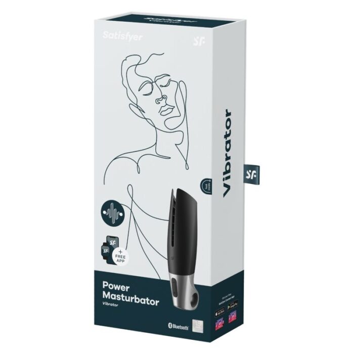 SATISFYER - POWER MASTURBATOR NEGRO Y PLATA - CandyHot - Foto 6