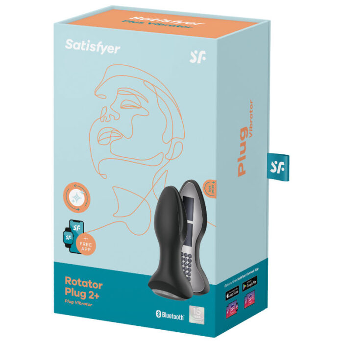 SATISFYER - ROTATOR PLUG 2+ PLUG VIBRADOR APP NEGRO - CandyHot - Foto 5