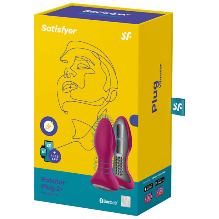 SATISFYER - ROTATOR PLUG 2+ PLUG VIBRADOR APP ROJO - CandyHot - Foto 5