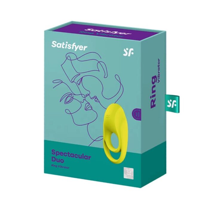 SATISFYER - SPECTACULAR DUO ANILLO VIBRADOR AMARILLO - CandyHot - Foto 3