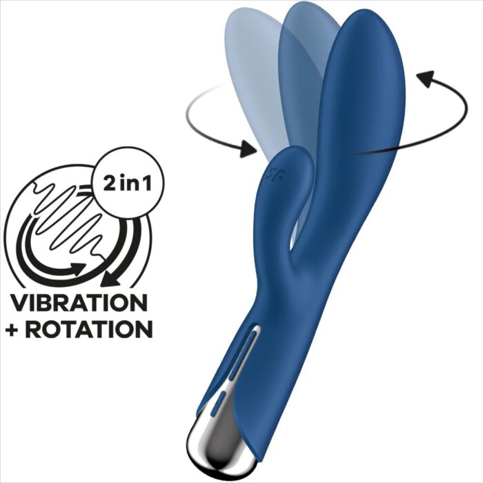 SATISFYER - SPINNING RABBIT 1 ESTIMULACION CLITORIS Y PUNTO G AZUL - CandyHot - Foto 6