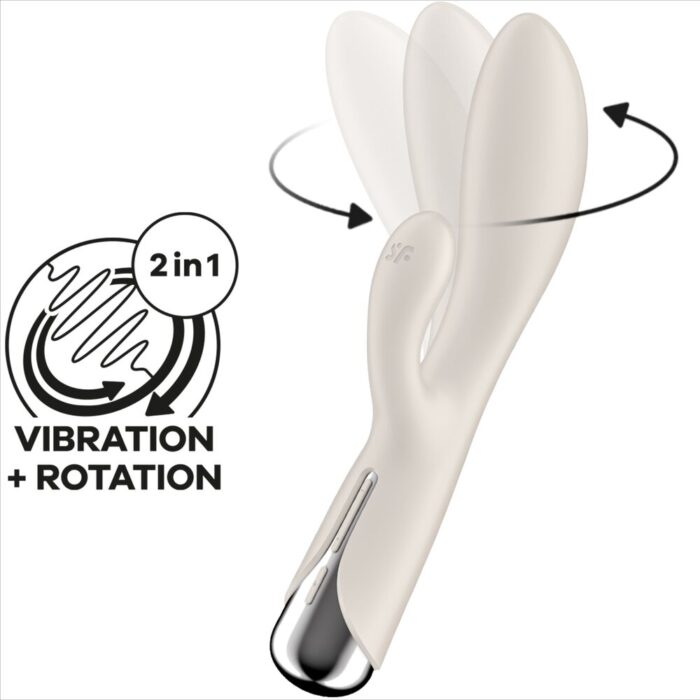 SATISFYER - SPINNING RABBIT 1 ESTIMULACION CLITORIS Y PUNTO G BEIGE - CandyHot - Foto 6
