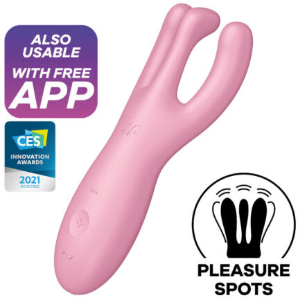 SATISFYER - THREESOME 4 VIBRADOR APP ROSA - CandyHot - Foto 1