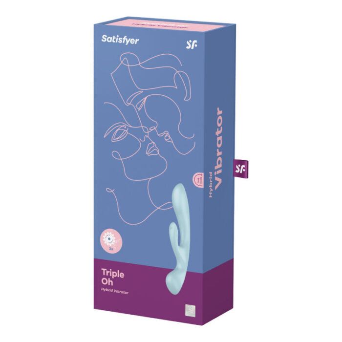 SATISFYER - TRIPLE OH VIBRADOR HÍBRIDO AZUL - CandyHot - Foto 4