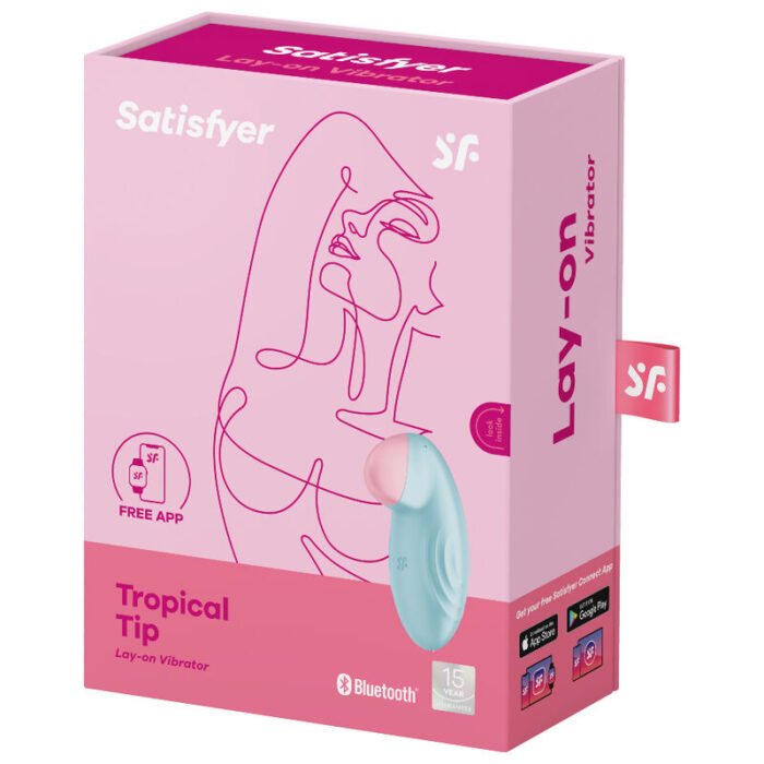 SATISFYER - TROPICAL TIP VIBRADOR LAY-ON AZUL - CandyHot - Foto 5