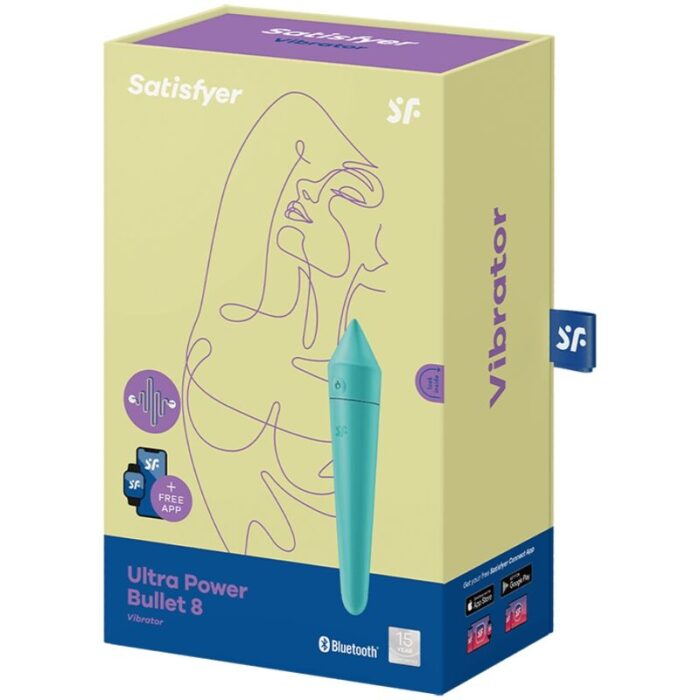 SATISFYER - ULTRA POWER BULLET 8 BALA VIBRADORA TURQUESA - CandyHot - Foto 3