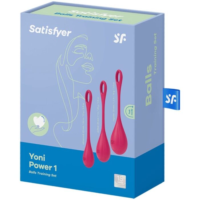 SATISFYER - YONI POWER 1 KIT DE ENTRENAMIENTO ROJO - CandyHot - Foto 4