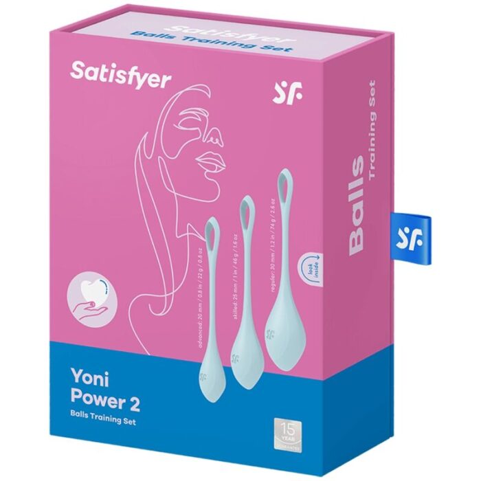 SATISFYER - YONI POWER 2 KIT DE ENTRENAMIENTO AZUL - CandyHot - Foto 3