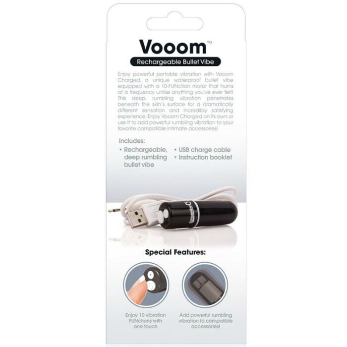SCREAMING O - BALA VIBRADORA RECARGABLE VOOOM NEGRO - CandyHot - Foto 4