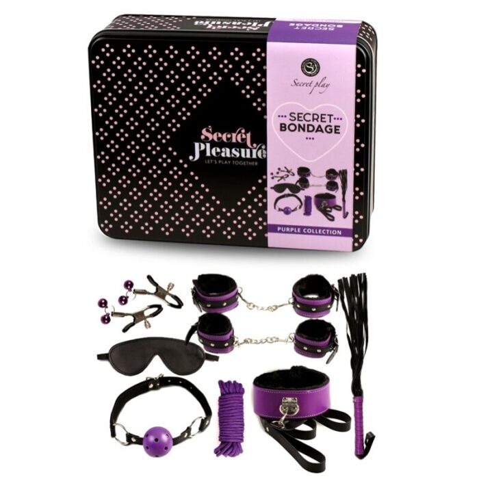 SECRETPLAY - BDSM SET 8PCS LILA / NEGRO - CandyHot - Foto 2