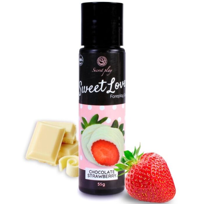 SECRETPLAY - GEL SWEET LOVE FRESA Y CHOCOLATE BLANCO 60 ML - CandyHot - Foto 1