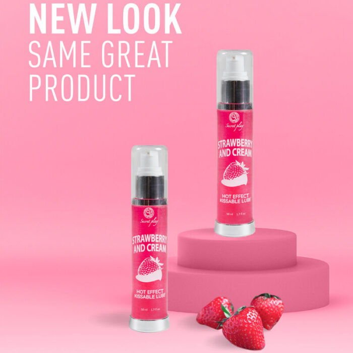 SECRETPLAY - LUBRICANTE 2-1 EFECTO CALOR FRESA&NATA 50 ML - CandyHot - Foto 4