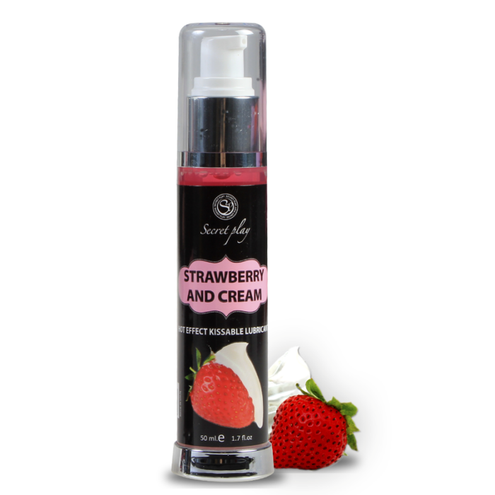 SECRETPLAY - LUBRICANTE 2-1 EFECTO CALOR FRESA&NATA 50 ML - CandyHot - Foto 1