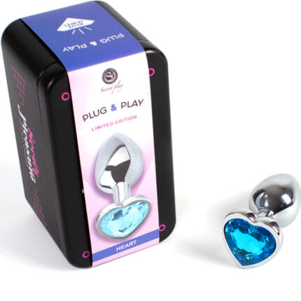 SECRETPLAY - METAL BUTT PLUG CORAZÓN AZUL TALLA S 7 CM - CandyHot - Foto 2
