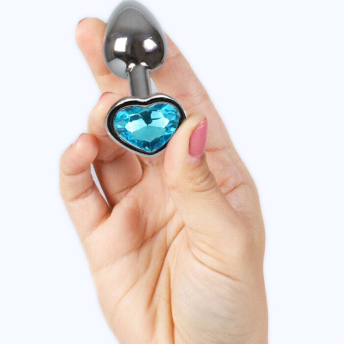 SECRETPLAY - METAL BUTT PLUG CORAZÓN AZUL TALLA S 7 CM - CandyHot - Foto 3