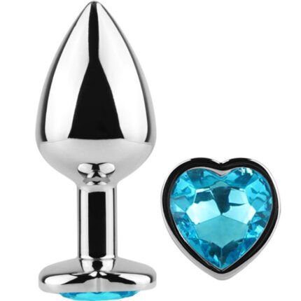 SECRETPLAY - METAL BUTT PLUG CORAZÓN AZUL TALLA S 7 CM - CandyHot - Foto 1