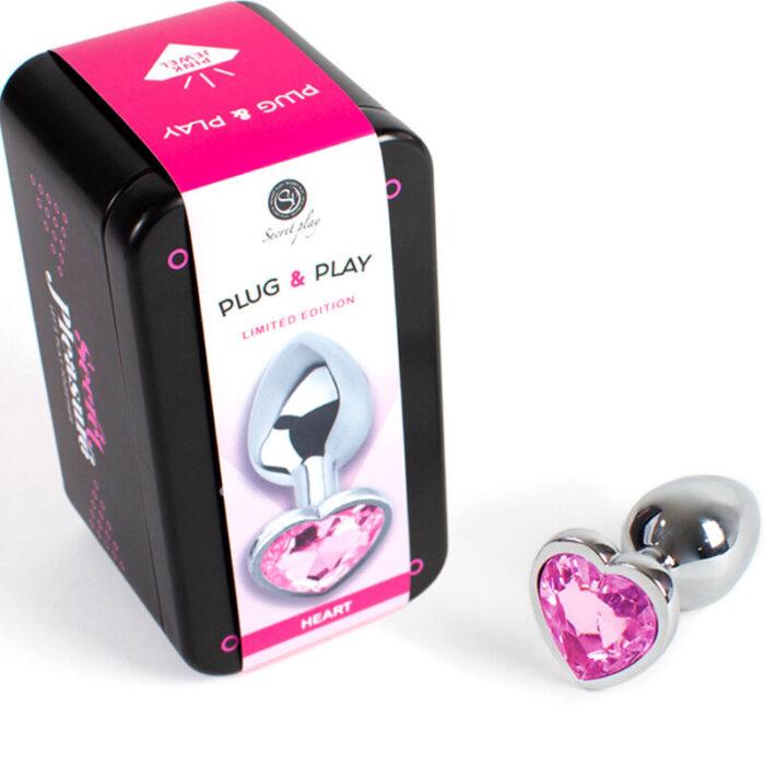 SECRETPLAY - METAL BUTT PLUG CORAZÓN FUCSIA TALLA S 7 CM - CandyHot - Foto 2