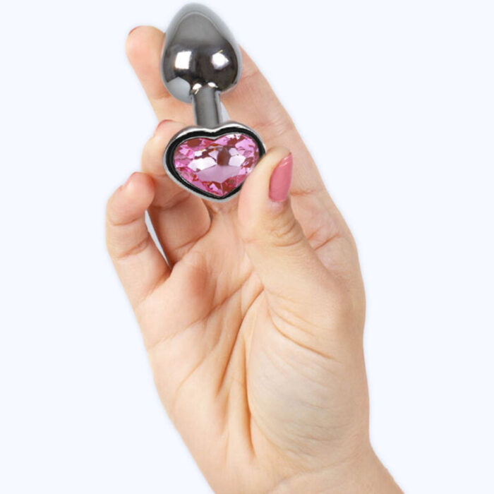 SECRETPLAY - METAL BUTT PLUG CORAZÓN FUCSIA TALLA S 7 CM - CandyHot - Foto 3