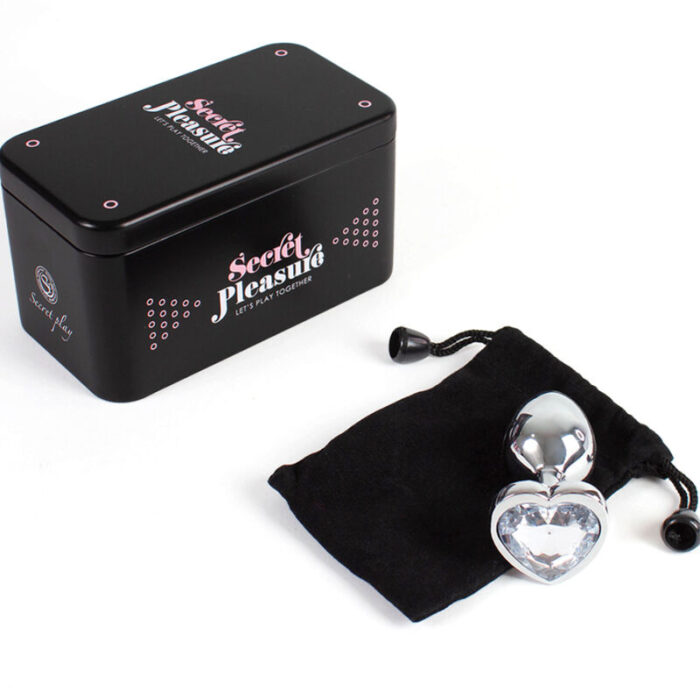 SECRETPLAY - METAL BUTT PLUG CORAZÓN TRANSPARENTE TALLA S 7 CM - CandyHot - Foto 4