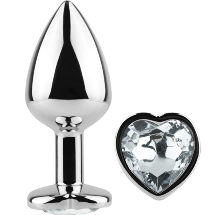 SECRETPLAY - METAL BUTT PLUG CORAZÓN TRANSPARENTE TALLA S 7 CM - CandyHot - Foto 1