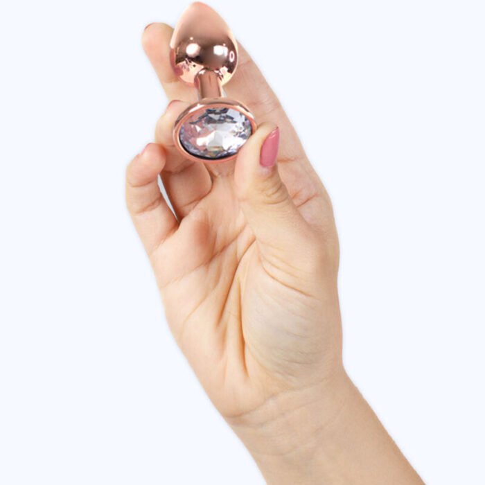 SECRETPLAY - METAL BUTT PLUG ORO ROSA TALLA S 7 CM - CandyHot - Foto 3