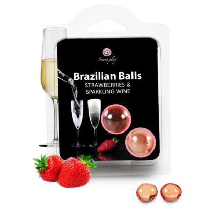 SECRETPLAY - SET 2 BRAZILIAN BALLS FRESAS CON CAVA - CandyHot - Foto 2