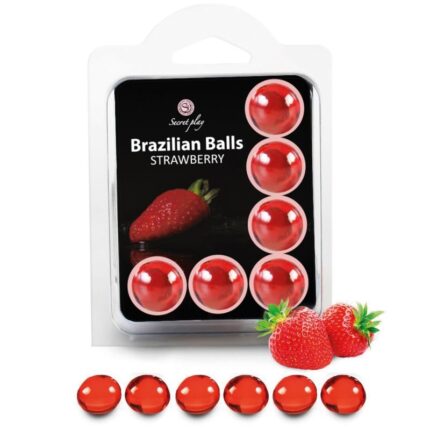SECRETPLAY - SET 6 BRAZILIAN BALLS FRESA - CandyHot - Foto 1