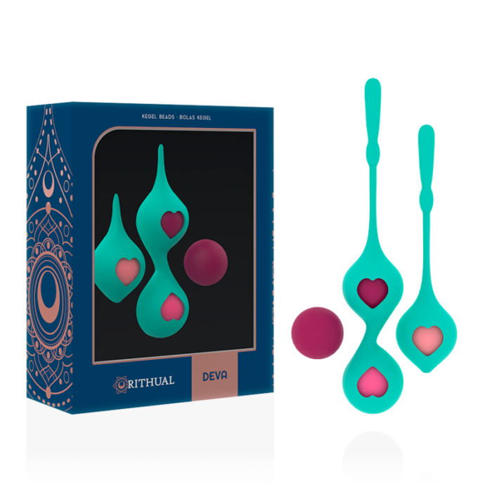 SET DEVA RITUAL ENTRENAMIENTO PELVICO VERDE AQUA - CandyHot - Foto 2